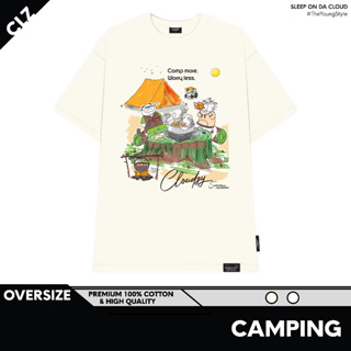 Áo thun unisex nữ tay lỡ phông nam form rộng basic local brand CLOUDZY cotton cao cấp màu trắng đen oversize AT CAMPING