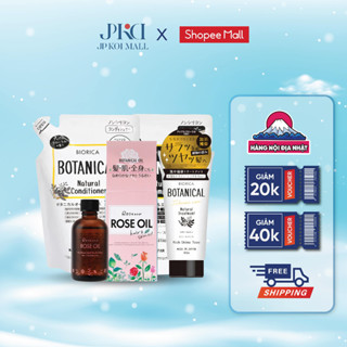 Dầu gội xả táo đen BIORICA Botanical không silicon, dưỡng hoa hồng Rose Oil và Lược gội đầu AMANI mọc tóc, phồng tóc