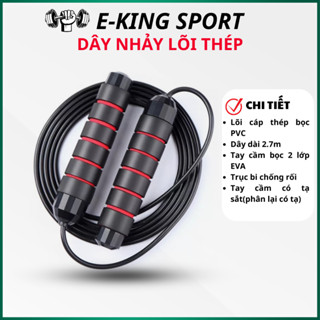 Dây Nhảy Lõi Thép EKINGSPORT dài 2.7m Dây Nhảy Thể Lực Dây Có Tạ Nam Nữ Đốt Mỡ Tập Gym Muay Boxing