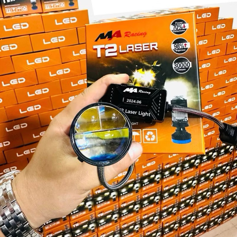Bi led Mini T2 LASER 6 new2024 Công suất pha 75w