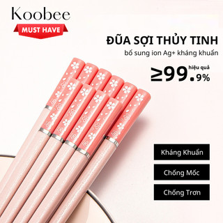  Bộ Đũa Sợi Thủy Tinh Họa Tiết Hoa Anh Đào 2 Màu Không Mốc Kháng Khuẩn Chịu Nhiệt Phong Cách Nhật Bản Cao Cấp  BA13  