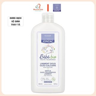 Dung dịch vệ sinh hữu cơ cho bé Jonzac 500ml, nước làm sạch vùng mặc tã tiện lợi - Monnie Kids
