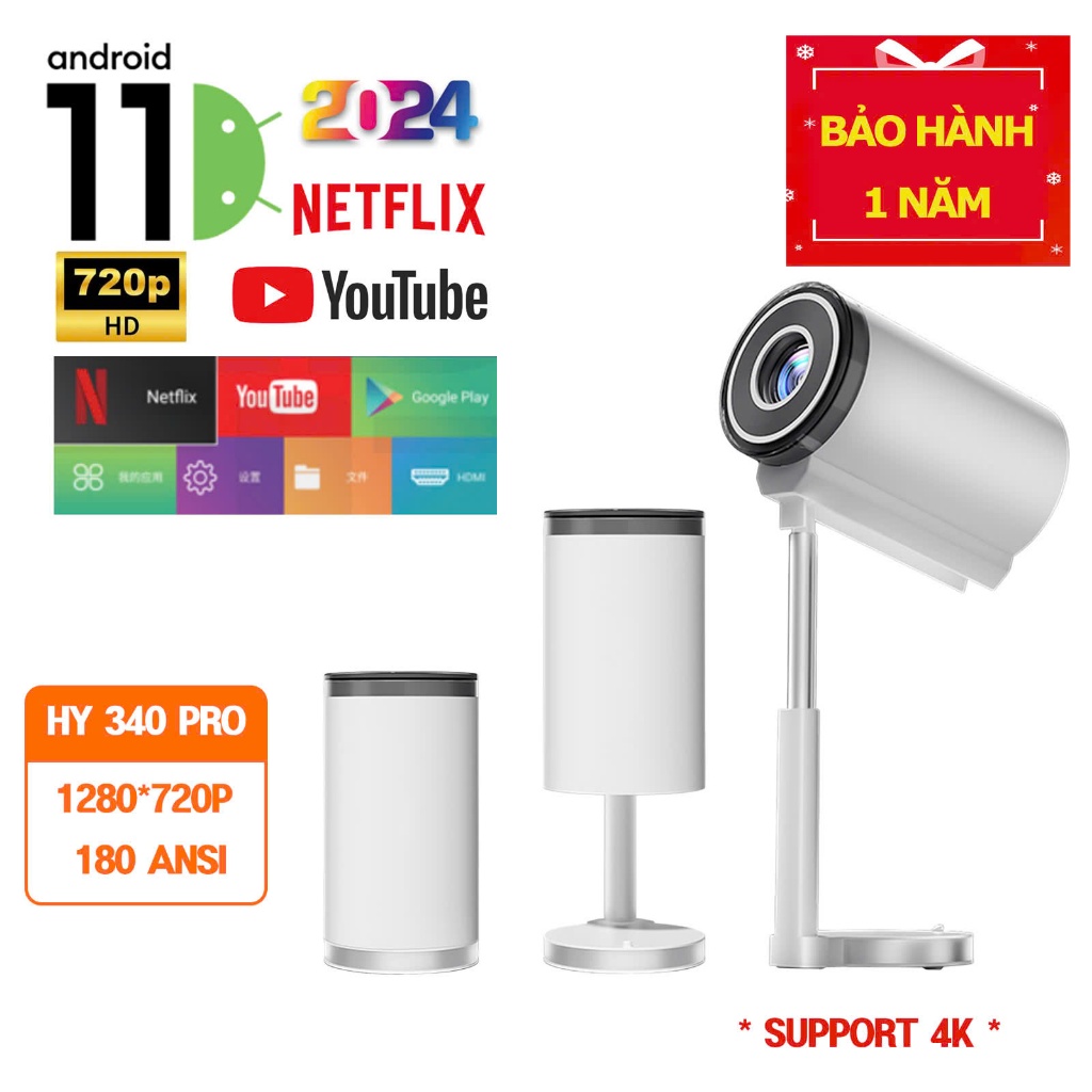 [BH 2 năm] Máy chiếu mini HY340 PRO / HY300 PRO / HY320 / HY320 Mini Full HD android 11 độ sáng 300 