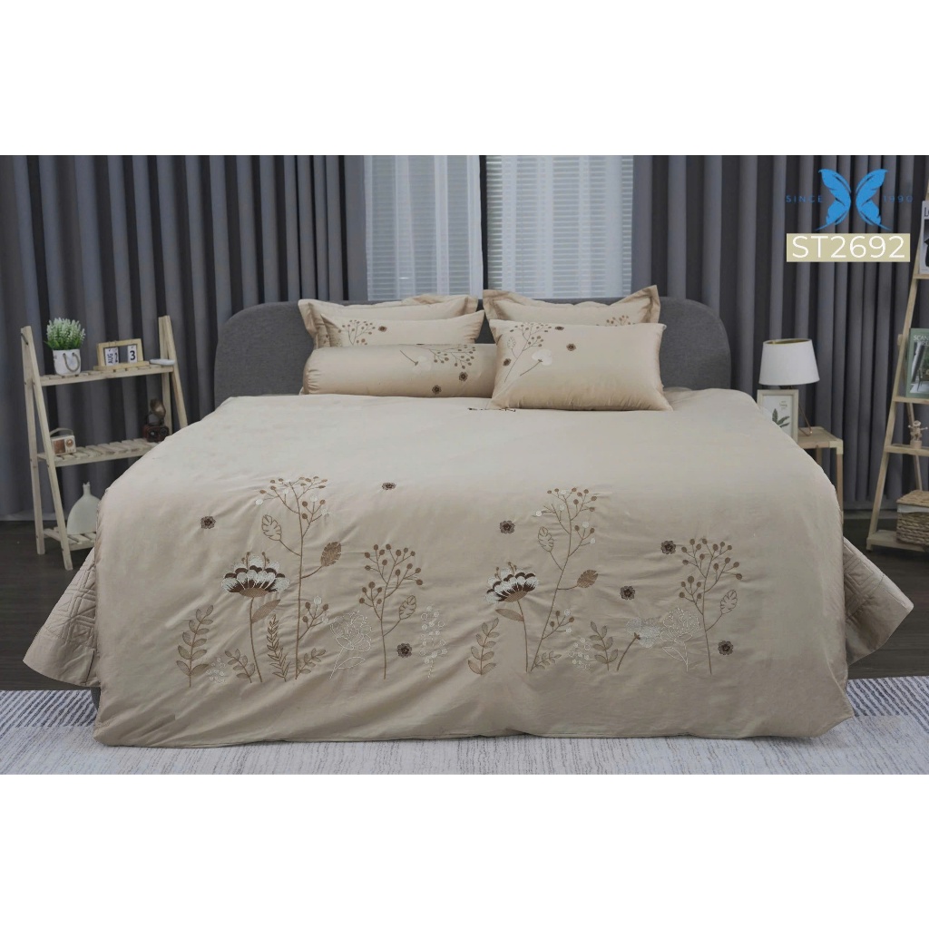 Bộ Ga Sateen thêu ELAN ST2692