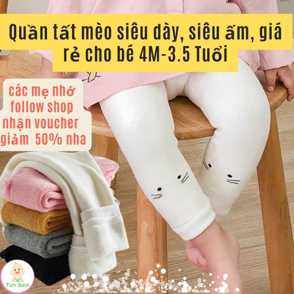 👉️ 👉️ Quần Tất Mèo Xù , Lót Lông, quần len NOW ko bàn, Quần Tất Cho Bé Gái 5 Tháng -3 Tuổi- Tutishop