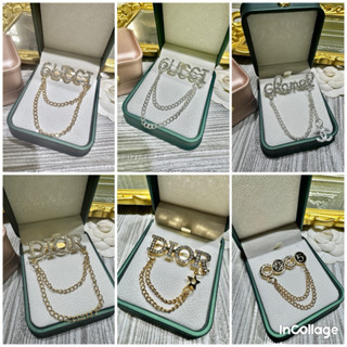 tag ghim cài áo kim loại gắn xích đính đá [video kèm ảnh thật 100%]