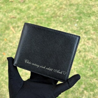 [CAO CẤP] Ví da saffiano sang trong, lịch lãm, khắc tên theo yêu cầu, fullbox làm quà tặng