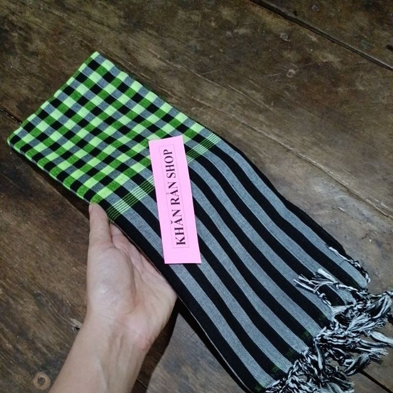 KHĂN RẰN SHOP_Khăn rằn nam bộ (xanh dạ quang) 60x165cm