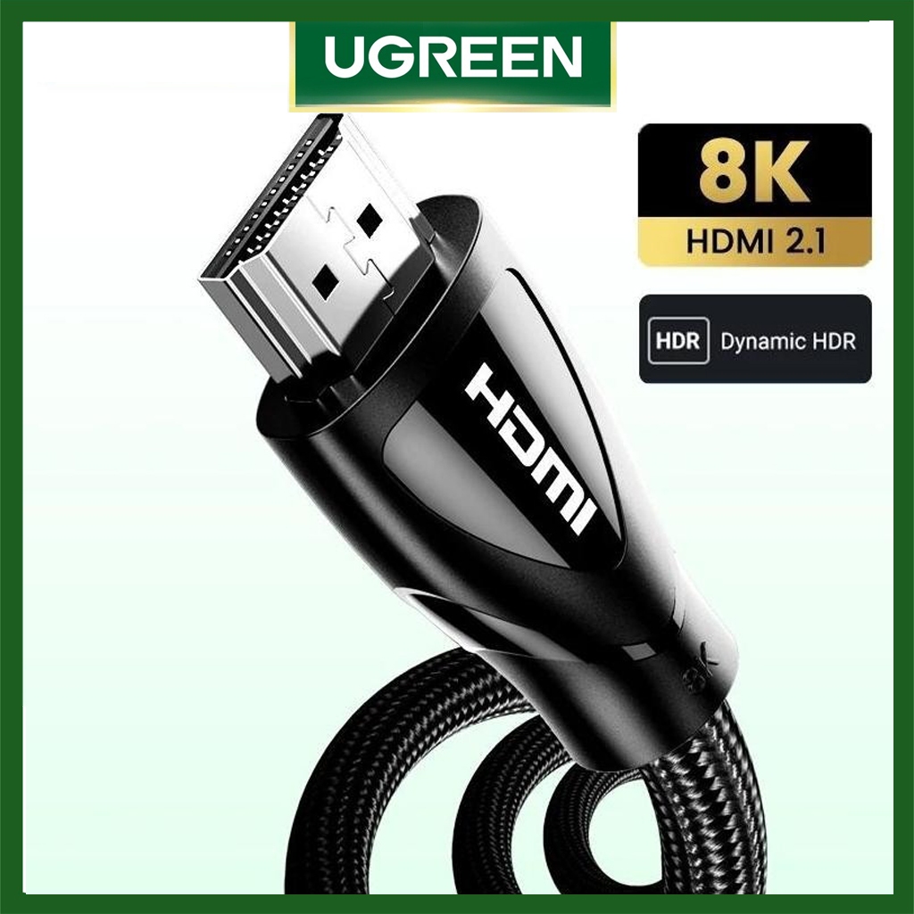 Cáp HDMI 2.1 Ugreen HD140 phân giải 4K120Hz 8K60Hz Dây bọc dù dài 1M - 5M Chính Hãng
