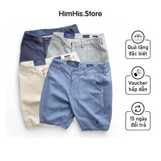  Quần short nam P.O.L.O xuất dư xịn chất Linen Đũi xước chính phẩm VNXK size 55Kg - 85Kg  PL.29 36  HimHis.Store 