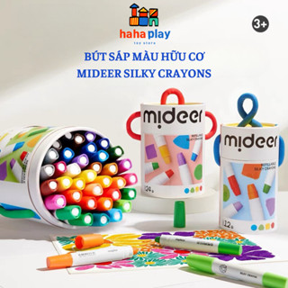 Bút sáp màu hữu cơ cho bé tô vẽ Mideer Silky Crayon, 8/12/24/36 màu, bút sáp vặn, màu an toàn