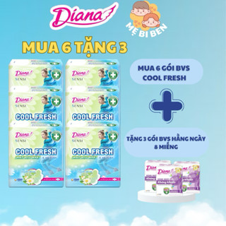 [Tặng Kèm] Lốc 6 gói Băng vệ sinh Diana SenSi Cool Fresh Mát Dịu HOA CÚC có cánh/không cánh 8 miếng/gói