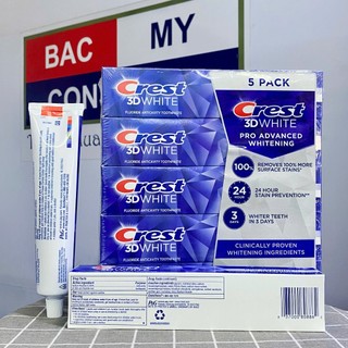 MẪU MỚI - Kem đánh răng Crest 3D White PRO 100% Advanced triple whitening 147g