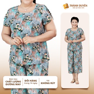  Đồ bộ Tole nữ trung niên mặc nhà Thành Duyên quần ống rộng thoáng mát   09-24 -1592TCR 