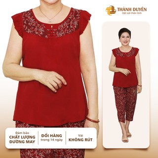 Đồ bộ Tole mặc nhà Thành Duyên hoa quần 9 tấc, tay cánh tiên, không rút, thoáng mát  (06_24) - 2014CTT