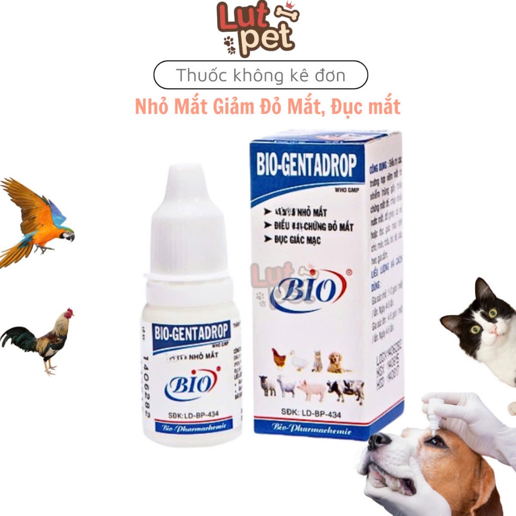 Nhỏ mắt cho chó mèo bi-o, ngừa viêm, đau mắt, chảy nước mắt cho chó mèo (10ml)