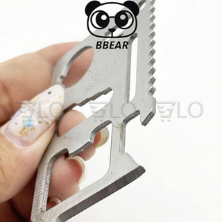 Tấm Thép Đa Năng Không Gỉ Mini 11 Công Dụng Treo Móc Khóa, Dụng Cụ Sinh Tồn Dao Đi Phượt Sửa Chữa Mở Vặn Ốc Vít Khui Nắp