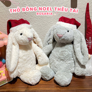   HỎA TỐC  JellyCat Noel Gấu Bông Thỏ Thêu Tai Theo Yêu Cầu - Quà tặng Giáng Sinh Noel Christmas Thú Nhồi Bông 