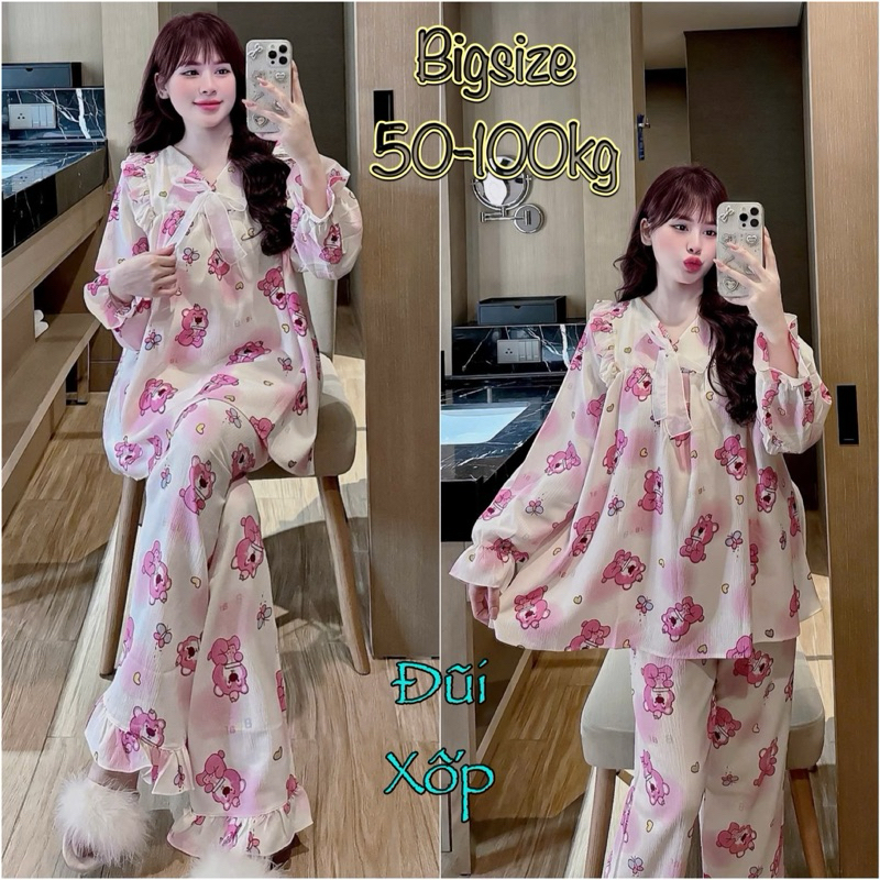 Đồ Bộ Bigsize Cao Cấp 3 size (50-100kg) hàng đẹp, giá hạt dẻ, chuẩn form