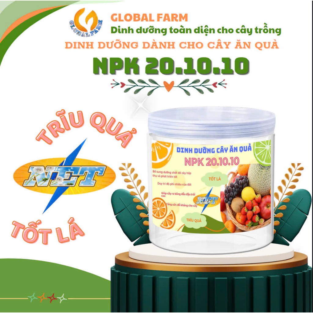NET - Phân bón NPK 20.10.10 dành cho Cây ăn quả
