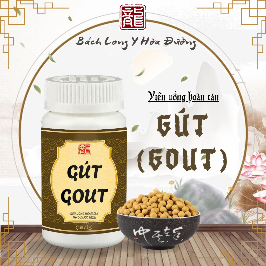 Viên uống thảo dược gout - gút Bách Long giảm cơn đau gout, chống oxy hóa và đào thải acid uric hiệu quả lọ 450 viên