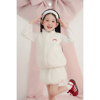    HEHEHIHI   Set áo khoác + quần " Poppy " màu trắng kem cho bé gái - V134 