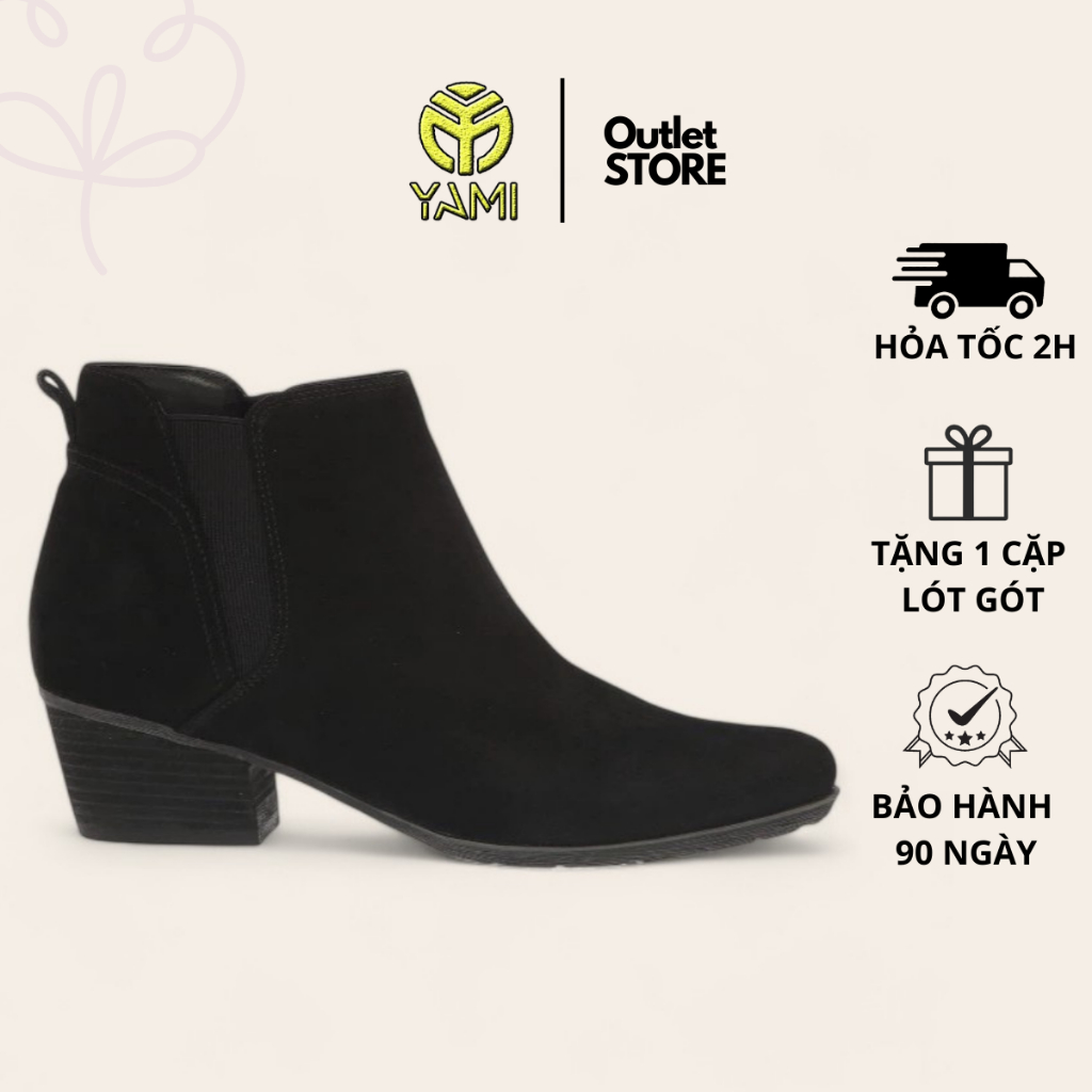 Giày Bốt Nữ Cổ Thấp, Giày Boot Nữ Cao Cấp Cổ Thấp Có Khóa Zip Đế Vuông Phom Ôm Chân Có Big Size, Bốt