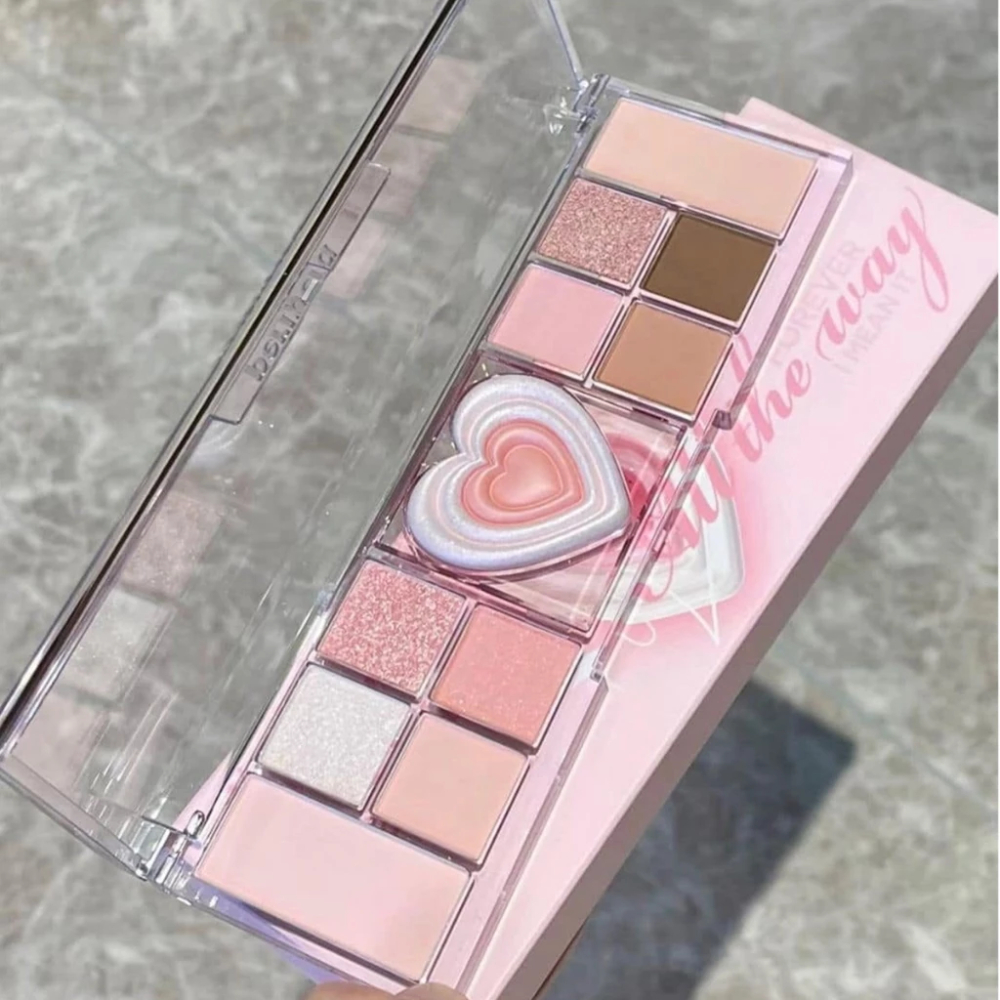 Bảng Phấn PERIPERA All Take Mood Like Palette tông màu trendy dễ dùng bao gồm phấn má và phấn highlight