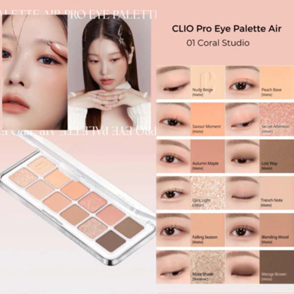 Bảng Phấn Mắt CLIO Pro Eye Palette Đủ Màu Dịu Dàng, Chất Phấn Mịn Chống Trôi Chuyên Dùng Makeup