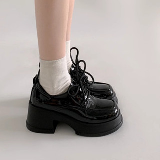 Giày Oxford nữ da bóng cao cấp đế dày cá tính phong cách vintage MR6 Tachishoes