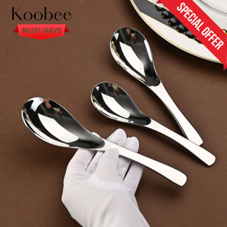 Muỗng Thìa Inox 304 Bầu Tròn Cán Cong Cao Cấp – Dùng Ăn Phở, Cháo, Súp Dày Dặn Sáng Bóng Không Gỉ An Toàn (BA40)