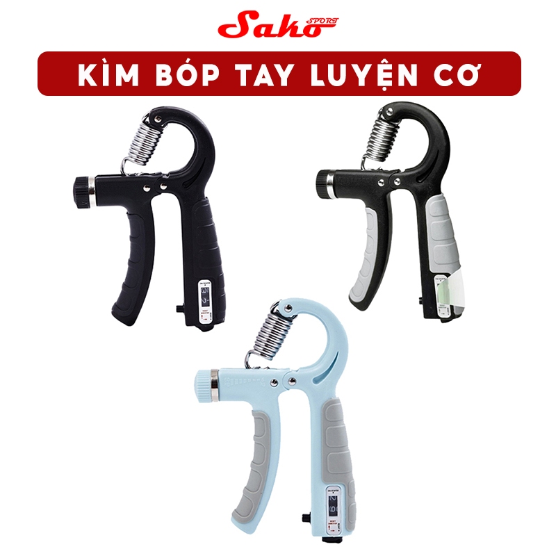 Kìm Bóp Tay Kìm Tập Cơ Tay, Dụng Cụ Tập Gym Tại Nhà Điều Chỉnh Lực Có Đếm Số 5-100kg SAKO