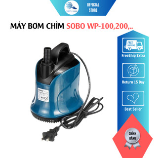  Máy bơm chìm hồ cá mini hút cặn lọc đáy bể cá Koi dùng điện 220v Sobo WP100D WP200D WP300D 