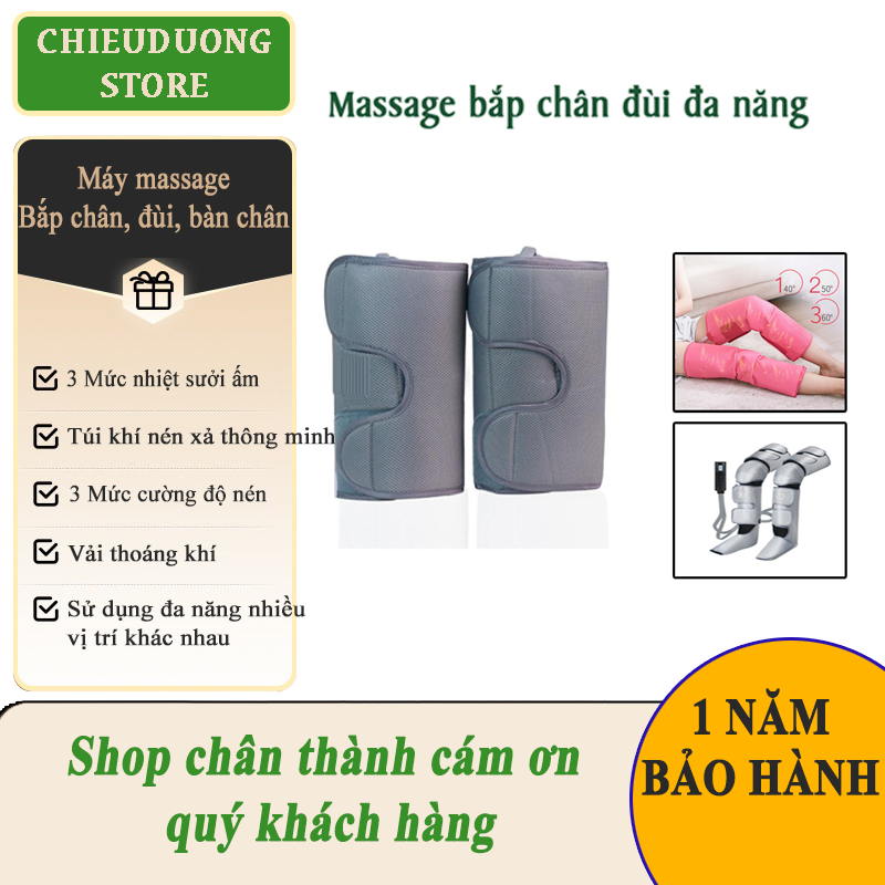 Máy massage bắp chân tay đùi giúp lưu thông khí huyết giảm đau mỏi tê bì, máy mát xa nhiệt sưởi giúp thon gọn bắp chân