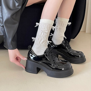 Giày Oxford nữ da bóng cao cấp đế dày cá tính phong cách vintage MR6 Gogoback