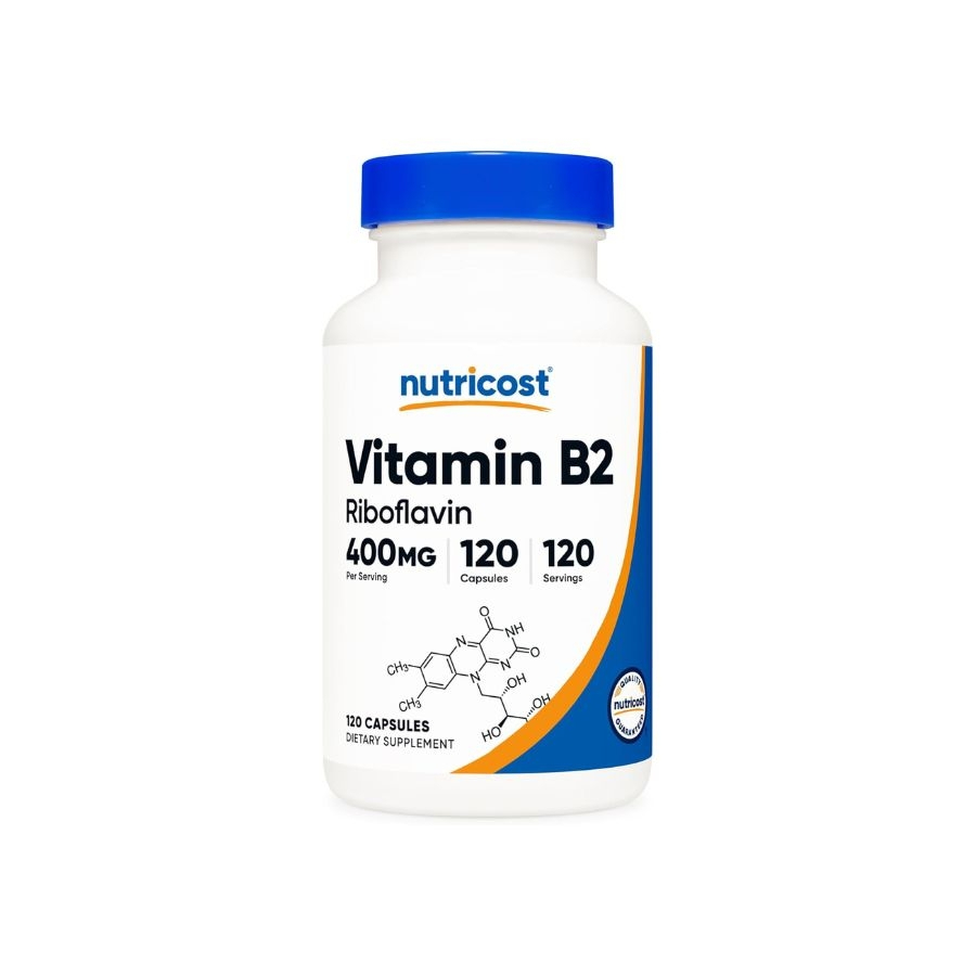 Viên uống Nutricost Vitamin B2 (Riboflavin) 400mg - Hỗ trợ sức khỏe toàn diện nhập Mỹ - Gymstore