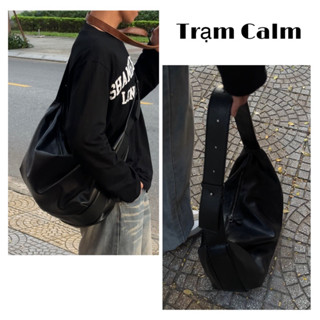 [Trạm Calm] Túi xách da đeo chéo nam/nữ dung tích lớn