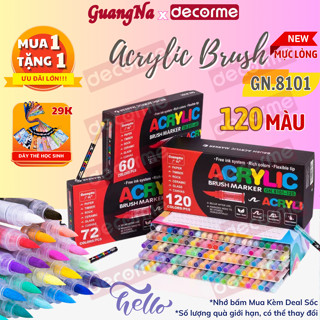 Acrylic marker Guangna 8101 DecorMe màu acrylic marker brush chính hãng tô màu số hoá, vẽ tranh,viết tiêu đề calligraphy