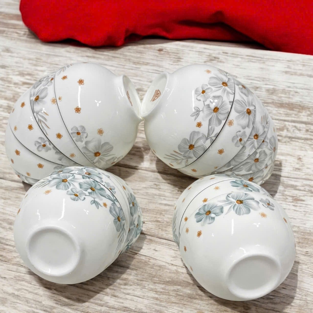 [ĐỀN BỂ 100%] Bộ 5/10 Chén Sứ Hoa Dừa Trắng – Bát Sứ Gia Đình Cao Cấp 11.5cm - Hùnghome