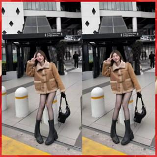 Áo khoác da lộn nữ trong lót lông cừu siêu ấm hàng quảng châu cao cấp