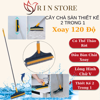 Cây Chà Sàn Nhà Tắm Thiết Kế Đầu Gạt Nước Và Đầu Chổi Xoay 120 Độ Quét Nhà Làm Sạch Mọi Góc Bẩn RIN