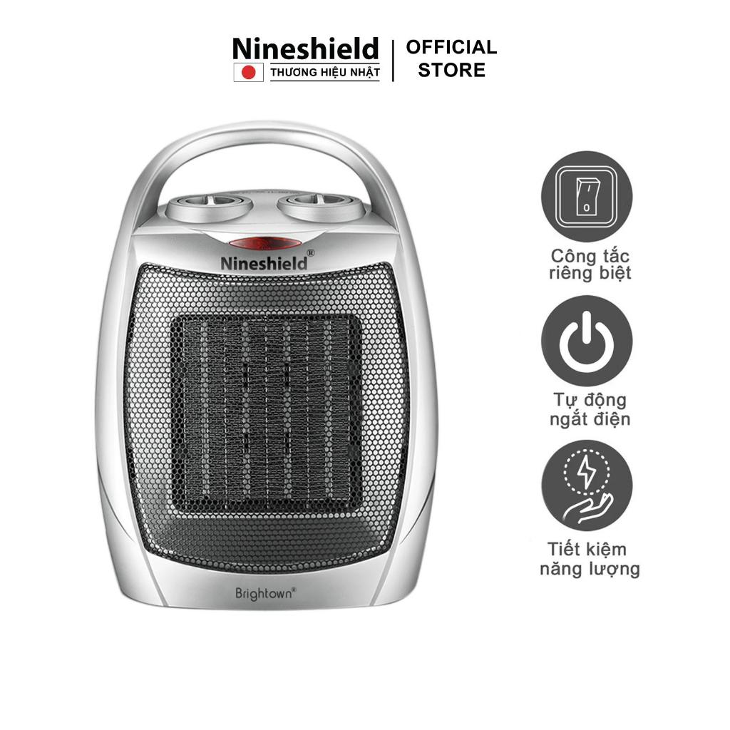 Máy sưởi gốm mini thông minh Nineshield Brightown hiện đại, tiết kiệm điện năng bảo hành 12 tháng