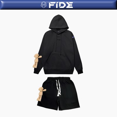 Set bộ Hoodie FIDE TEDDY cotton unisex local brand nam nữ oversize Đính gấu CBG03(TẶNG GẤU)