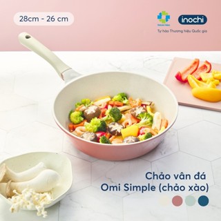 Chảo vân đá Omi Simple (chảo xào) - Chính hãng inochi - Chất liệu nhôm đúc nguyên khối cao cấp