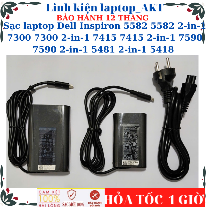 Sạc laptop Dell Inspiron 5582 5582 2-in-1 7300 7300 2-in-1 7415 7415 2-in-1 7590 7590 2-in-1 5481 2-