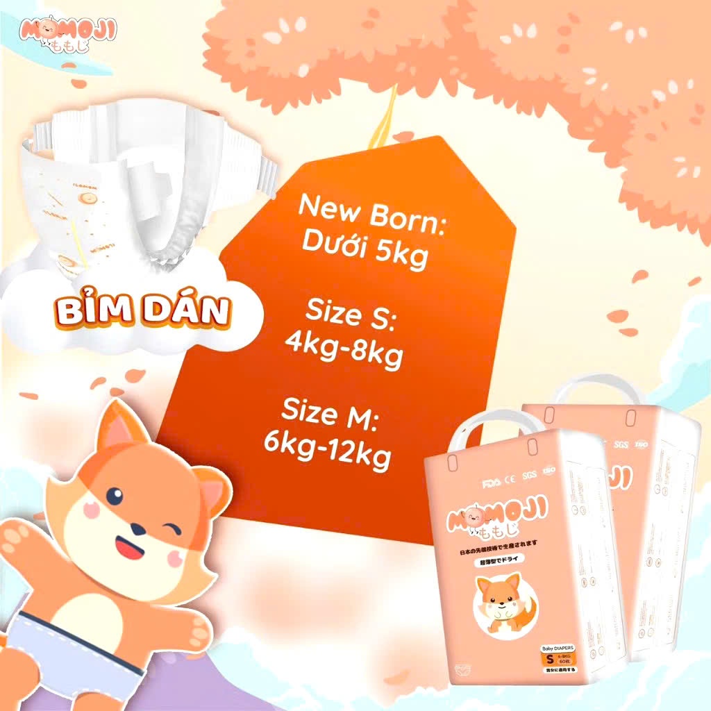 (Kèm quà) Combo 2 bịch bỉm quần Momoji M/L/XL/XXL/XXXL