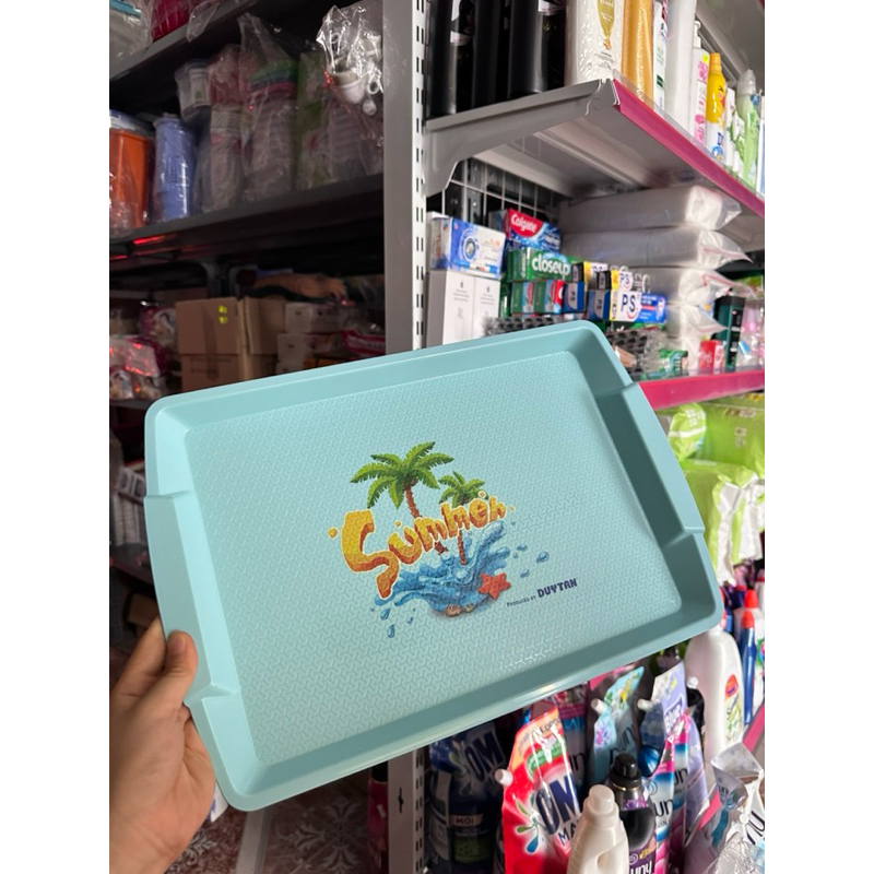 Khay chữ nhật nhựa Duy Tân màu ngẫu nhiên hoặc ib chọn màu, nhựa Duy Tân