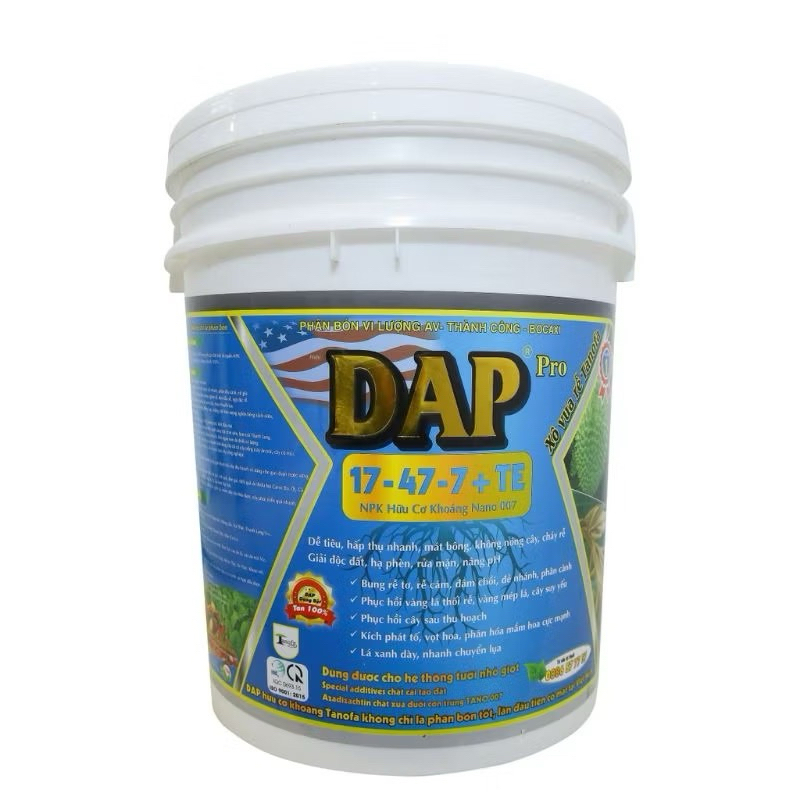 Xô DAP HỮU CƠ KHOÁNG 17-47-7 + TE (Dạng bột) xô 17kg | 3 TốT, vua rễ, bung rễ tơ, rễ cám, mở lá...