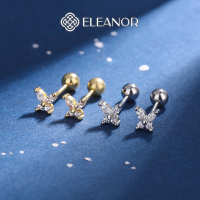 Bông tai nữ chuôi bạc 925 Eleanor Accessories hình hồ điệp kiện trang sức khuyên tai 8880