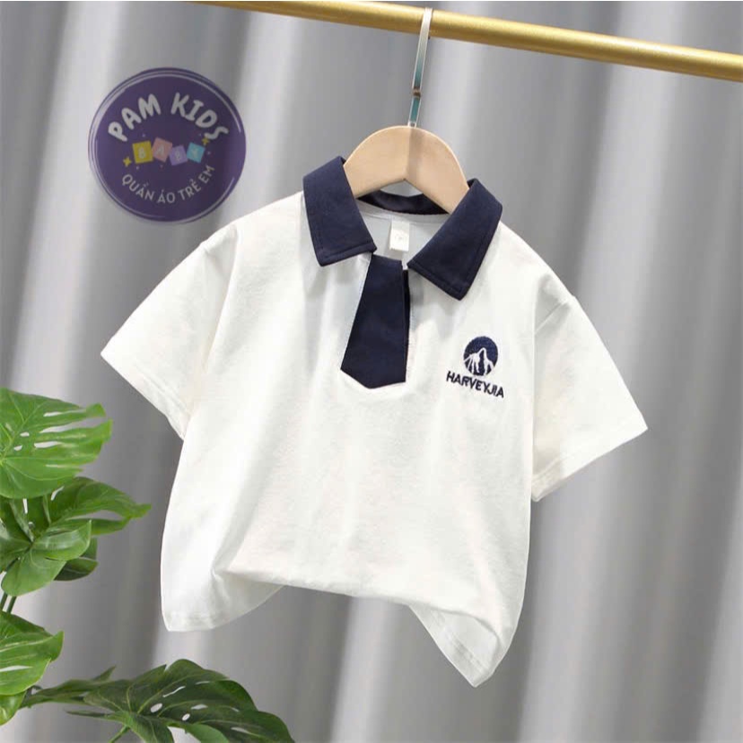 PAMKIDS P781 Đồ tết bé trai Áo thun ngắn tay cổ polo cách điệu